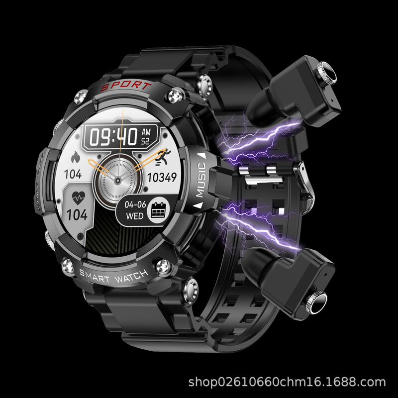 T96 smart watch TWS 2-in -1 built-in portable headset exercise recording health monitoring sports watch
