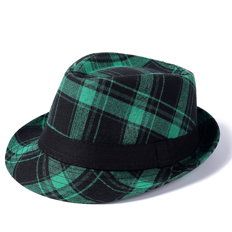 2100g Weight Fedora Hat Hats Type Casual, Outdoor, Daily Occasion Men's Retro British Style Plaid Crimping Fedora Hat