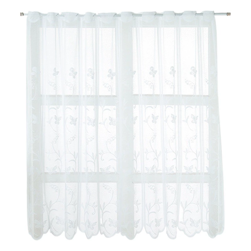 Завод прямой внешней торговли трансграничные марлевые занавески тонкой тканые марлевые занавески белый носить штанги короткие занавески кухня занавес Японский короткий занавес