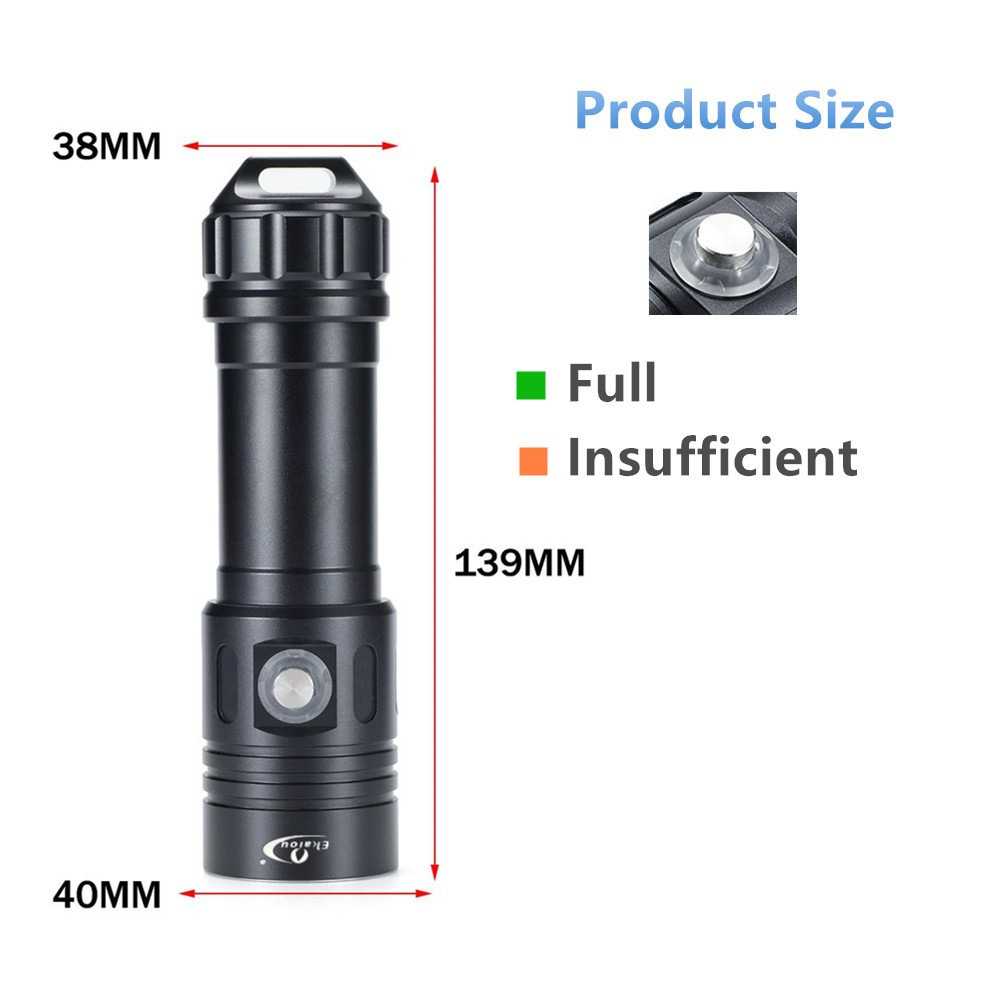 Cross-Border Aluminum Alloy Power Display L2 Strong Light Diving Flashlight Illumination Lamp Diving Fill Light Outdoor Flashlight Set