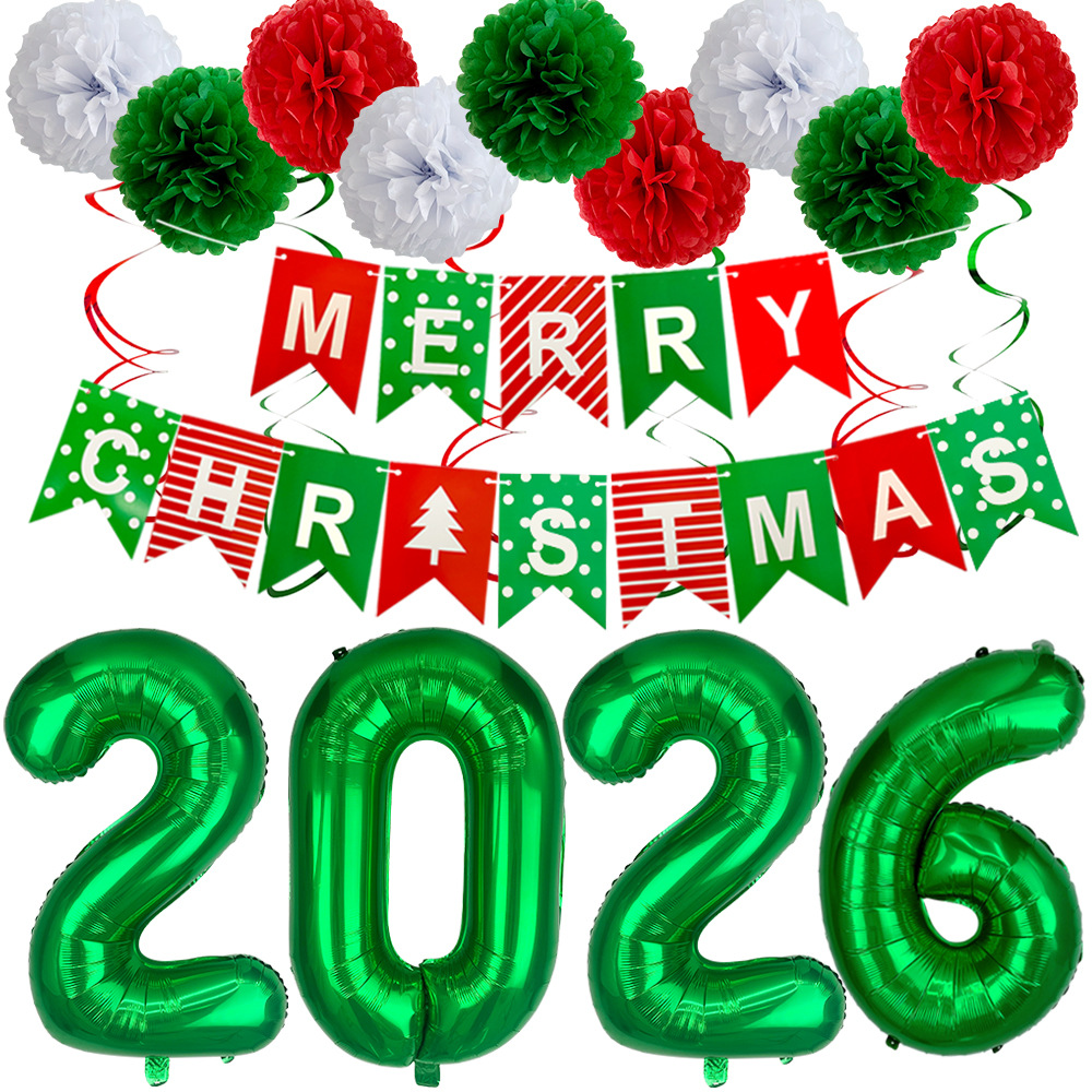 Globo de Navidad globo suministros decoración transfronteriza combinación de película de aluminio digital fiesta de Navidad globo al por mayor