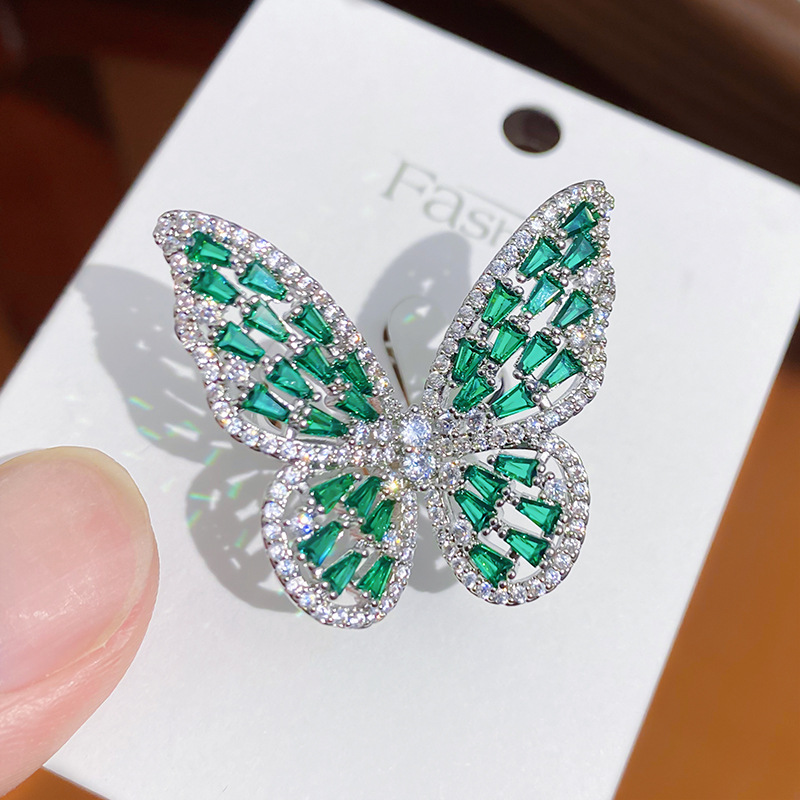 Wholesale Jewelry Elegant Butterfly Copper Zircon Open Rings display picture 8