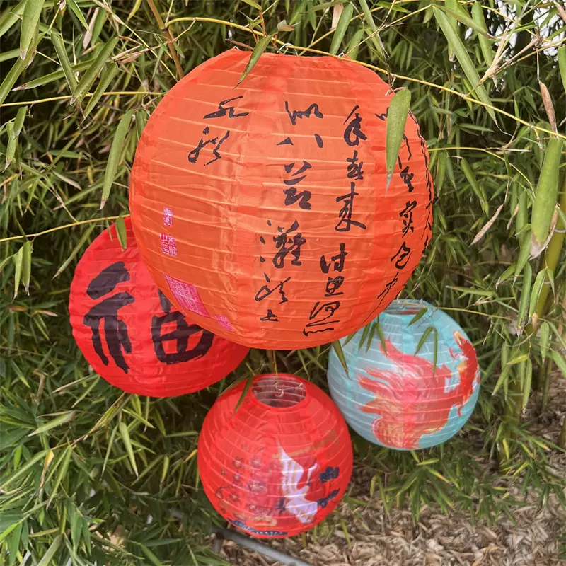 中秋防水布户外布灯笼元旦装饰国风红灯笼挂串春节元宵节氛围布灯