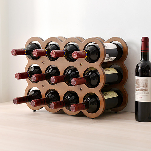 Creative Wine Rack for Home Use, European Style Red Wine and Wine Storage Stand, Countertop Wine Rack with Grids, Home Decor Ornament