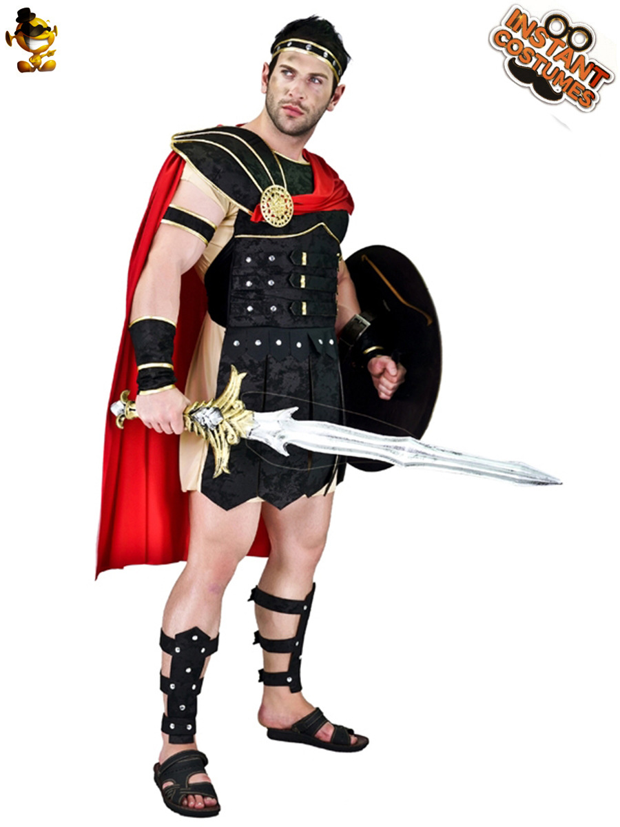 Halloween adulto hombre romano gladiador Samurai etapa rendimiento traje Cosplay traje de fiesta