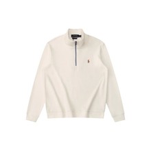 2025新款跨境半开衫男士卫衣刺绣小马标加绒外套螺纹保罗休闲卫衣