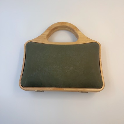 Cross-border handmade DIY vintage-style wooden clasp, semi-circular wooden clip with adhesive box, rubberwood handle for evening bags