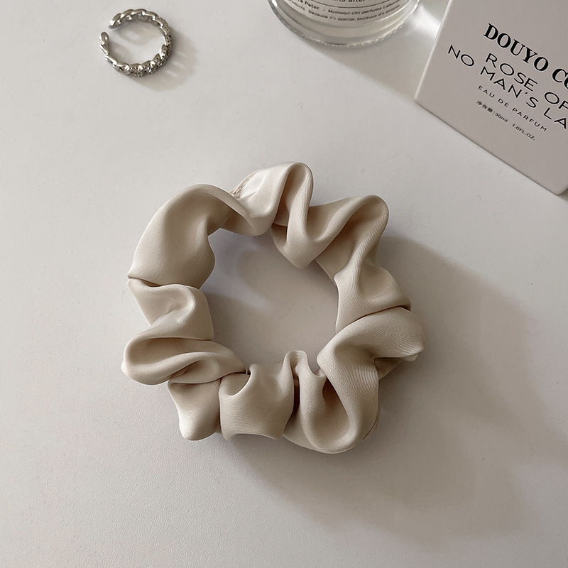 Solid Color Pattern Women'S Gender Fashion Women'S Solid Color Silk Cloth Satin Hair Tie