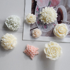 康乃馨牡丹花荷花情人節玫瑰花香薰石膏擺件手工diy蠟燭硅膠模具