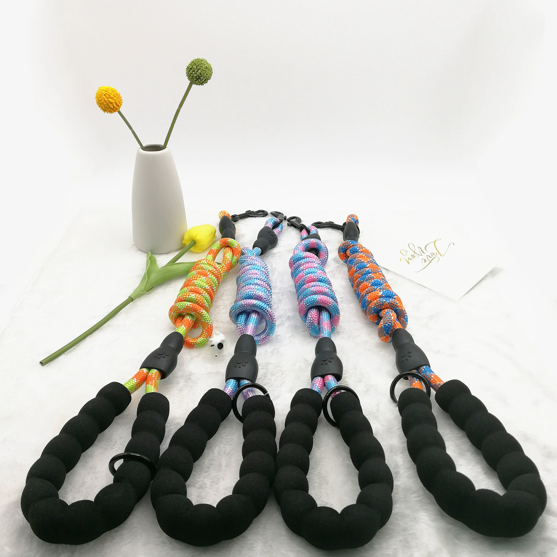 Amazon трансграничный поводок оптом с фабрики прямой цветной узор поводок для собак нейлоновый круглый поводок для собак