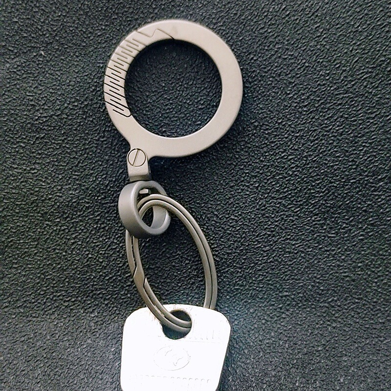 360度旋转钛合金钥匙扣挂件钥匙链锁匙扣腰挂圈环个性简约指环扣|undefined