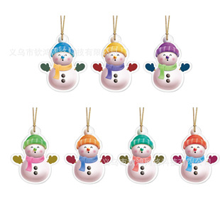 Cross-Border New Christmas Snowman 2D Acrylic Flat Decorative Pendant Christmas Party Decoration Pendant