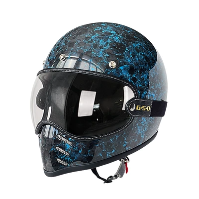 Motosiklet kaskı (dəbilqə) — All-Season Safety Helmet 3C - blue-forging-transparent-mirror-m55-56