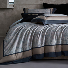 索兰娜 轻奢120支精梳海岛棉四件套数码印花被套床单裸睡长绒棉