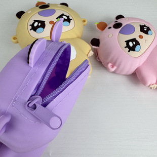 Cross-Border New Cartoon Cute Children's Silicone Bag Cross-Body Coin Purse Mini Portable Earphone Storage Box Wholesale