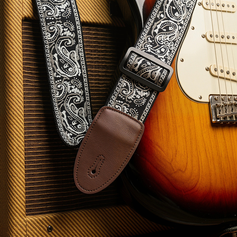 Cross-border exclusive supply of embroidered woven guitar straps, wholesale and retail of folk guitar straps, electric guitar and bass classic models Cross-border exclusive supply of embroidered woven guitar straps, wholesale and retail of folk guitar straps, electric guitar and bass classic models