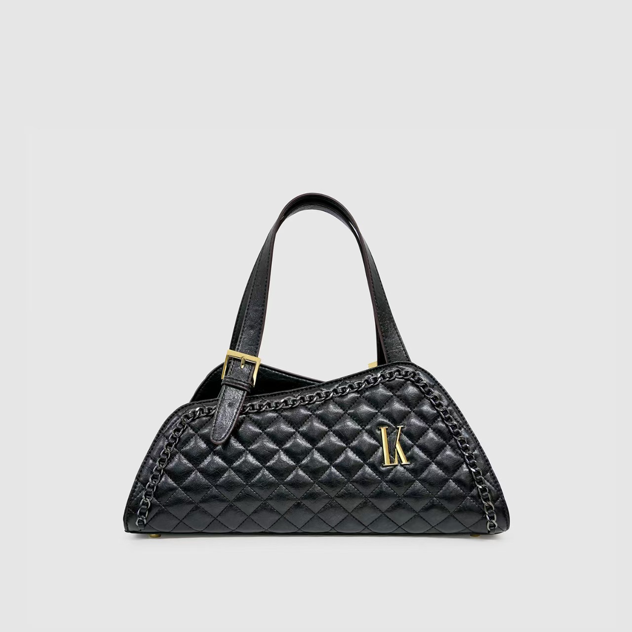 Diamond Quilted Embroidery Thread LK Women's Fashion Commuting Versatile Single Shoulder Crossbody Saddle Bag_voghion.com
