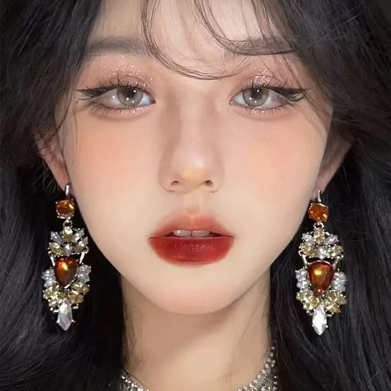 브라운 다이아몬드 귀걸이