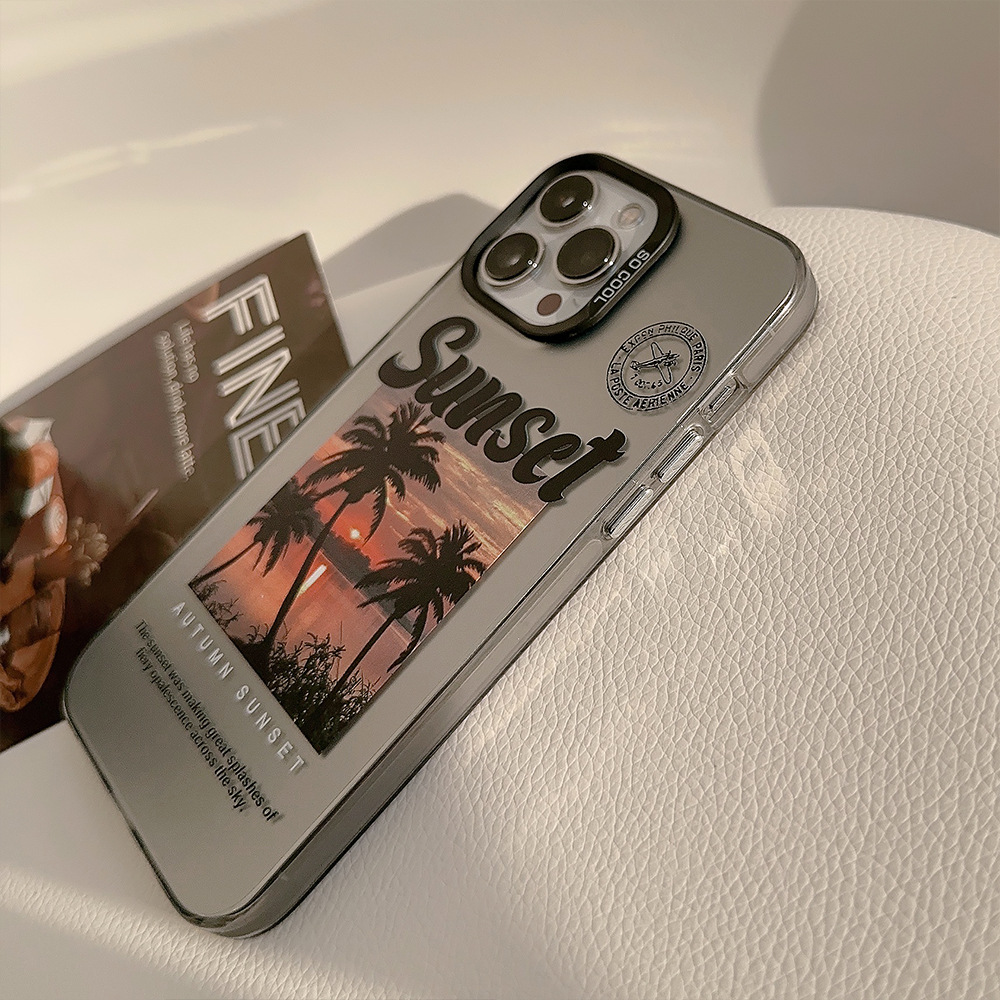 Custodia protettiva per apple iphone con design tramonto tropicale_voghion.com