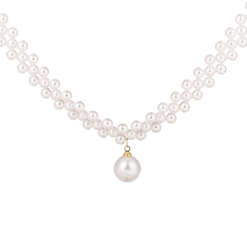 Perla tejida collar 2024 Nueva Corea del Sur diseño clavícula cadena personalidad de la moda las mujeres verano