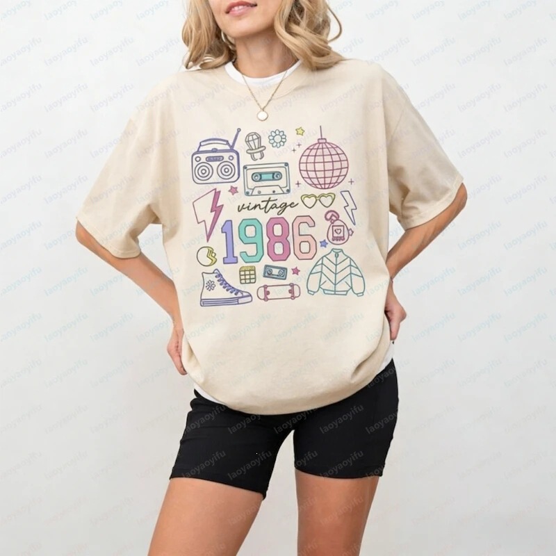 Vintage 1986 Shirt for Her 40Th Birthday, 1986 Birthday T-Shirt Gift, Graphic T-Shirt, Women's Clothing