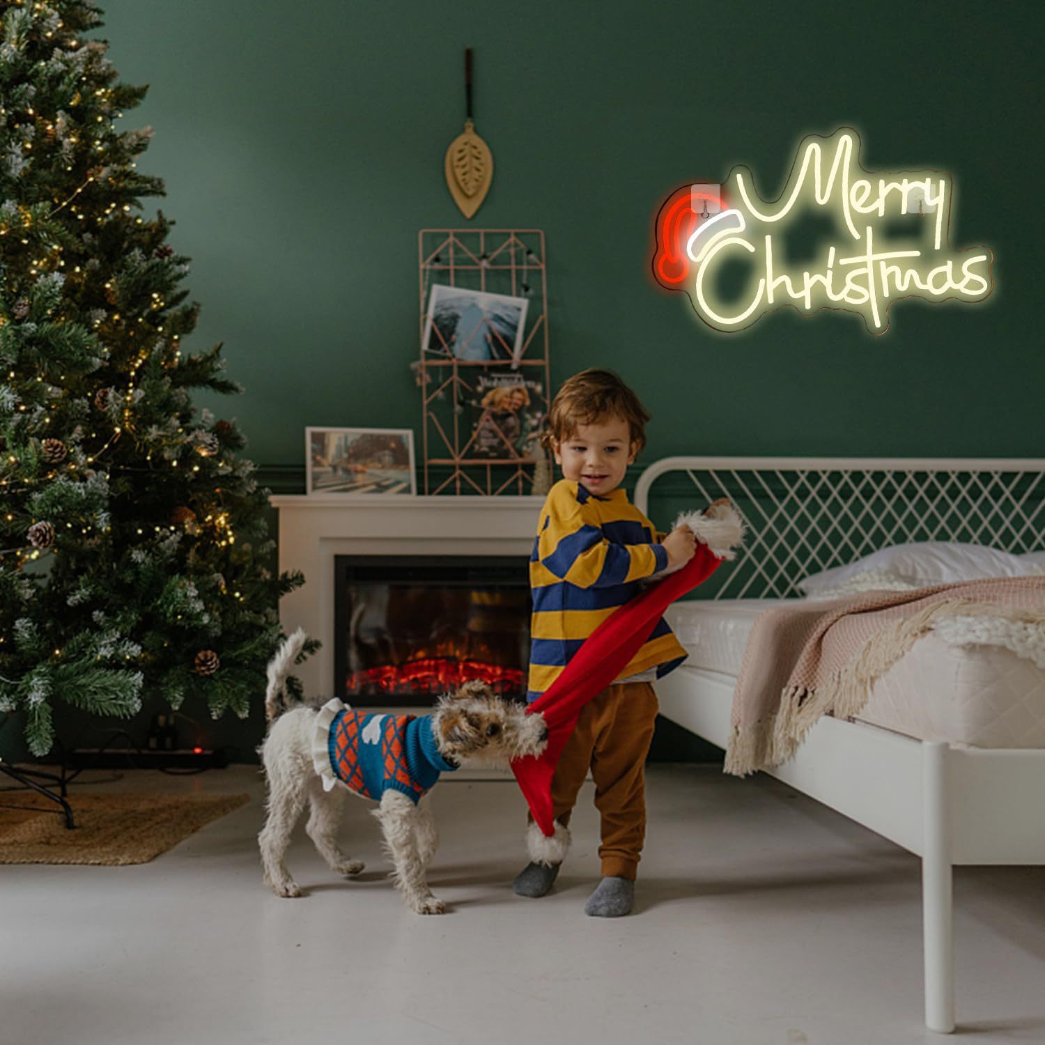 Amazon Hot Sale Feliz Navidad Neon LED Lightband Acrylic Art Decoration Wall Light Night Light Navidad