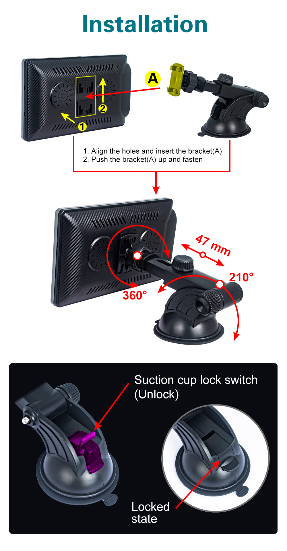 Cross-border foreign trade e-commerce 7-inch car mobile phone screen interconnection portable wireless carplay Auto Bluetooth