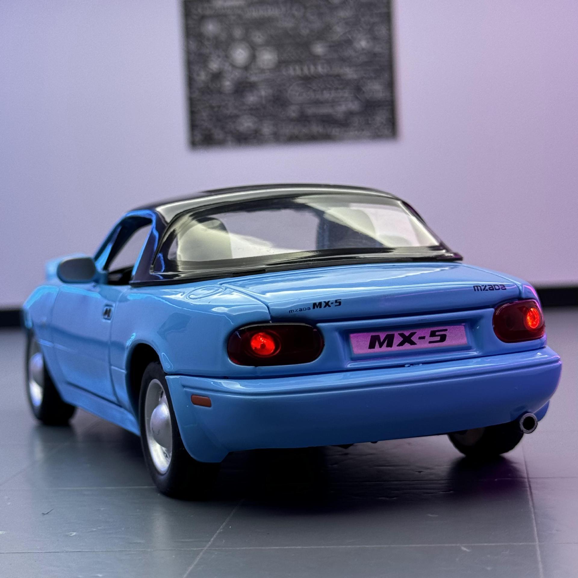 Nuevo modelo de coche de aleación Haodi 1 a 24 Mazda MX5 coche deportivo con retorno de luz y sonido coche de juguete modelo de sonido