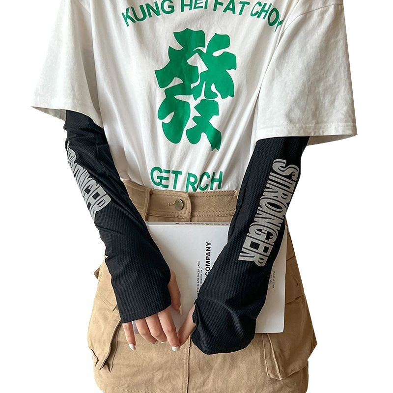 Mangas de hielo, mangas de protección solar, nuevos estilos de verano, hombres y mujeres, protectores de brazos frescos, mangas de seda de hielo delgadas, muñequeras de manga de hielo anti-ultravioleta