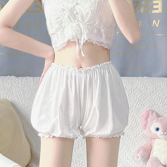 White safety pants anti-light non-curling safety pants jk female summer can wear bud lantern bottoming pumpkin shorts
