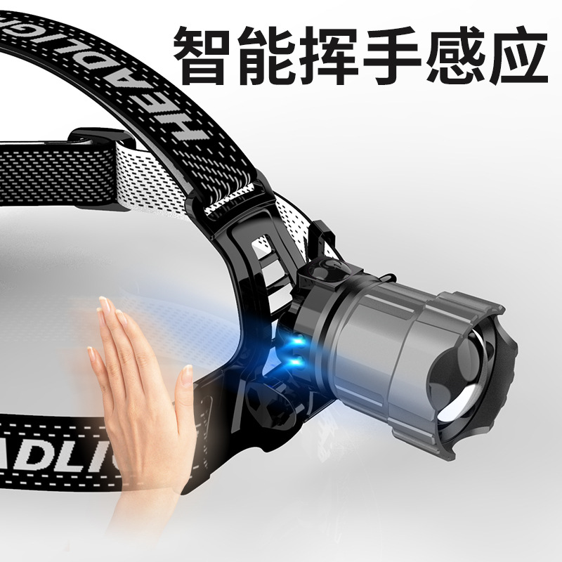 Fábrica al por mayor Nuevo faro fuerte luz de detección remota faro tipo-C carga rápida telescópica zoom al aire libre Searchlight