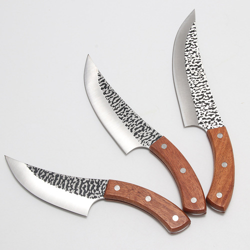 Household curved-handle butchering knife: 5-, 6-, and 7-inch boning knives, butchery cleavers, pig-killing knives, and beef/sheep carving/processing blades