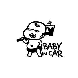 Baby in car汽车贴纸车内有宝宝婴儿个性创意搞笑反光贴警示图片