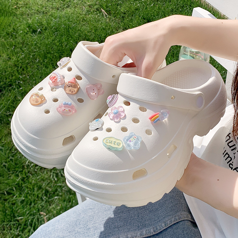 Thick-Soled Height-Increasing Eva Clogs for Women, Summer Outdoor Wear, Non-Slip, Odor-Resistant, 2025 New Trendy Beach Closed-Toe Slippers