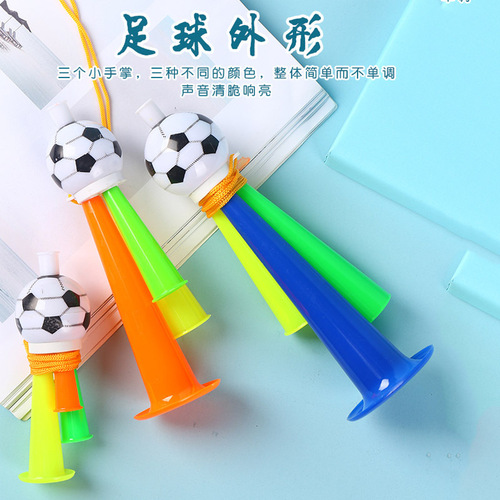 Three-tone football horn musical instrument cheering event supplies atmosphere party ball game children's toys wholesale manufacturer