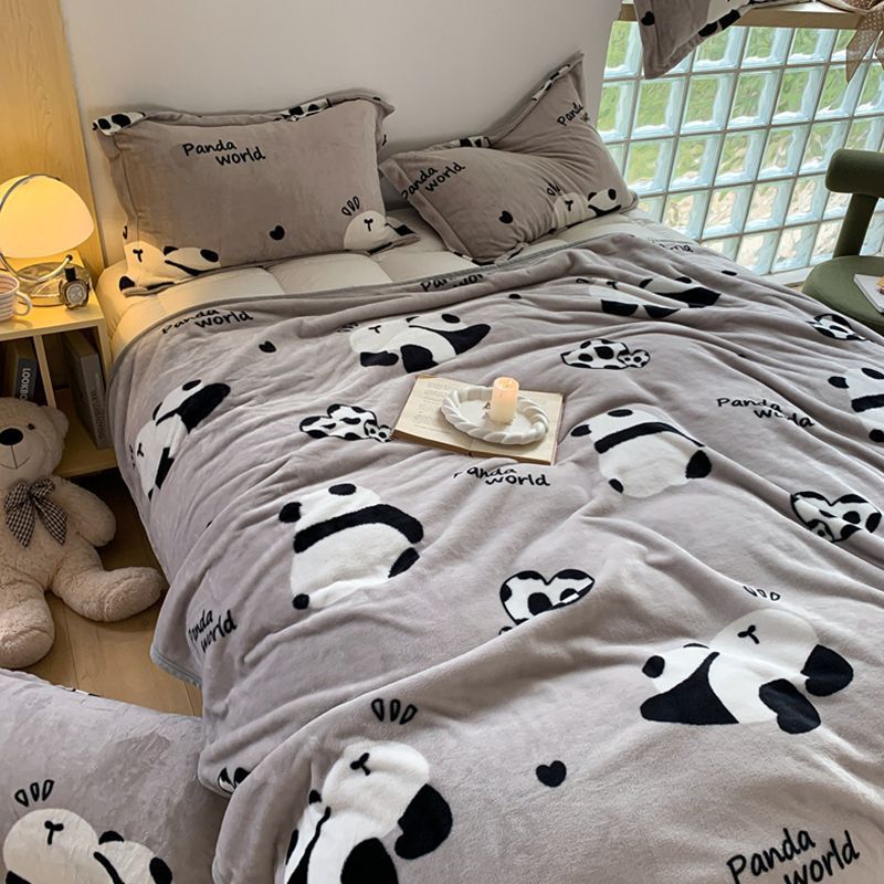 Dual lados de la leche mantas de lana de coral frida gruesa mantas de lana de coral dormitorio de estudiantes mantas de cama mantas invierno