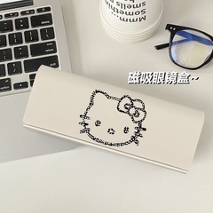 韓国風五芒星高価値学生ポータブル近視サングラスメガネケース抗圧磁気アイボックス pu レザー