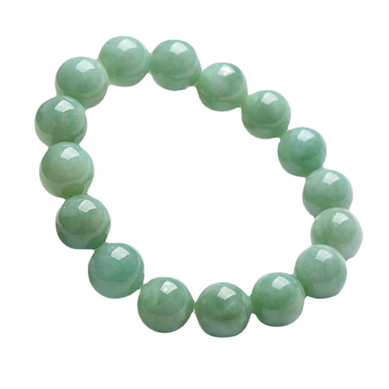 Emerald replica, round beads, bracelet jade