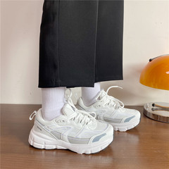 Korean-style Hong Kong fashion unisex couple's net surface sports shoes 2023 new versatile student casual Omotesando dad shoes for women trendy
