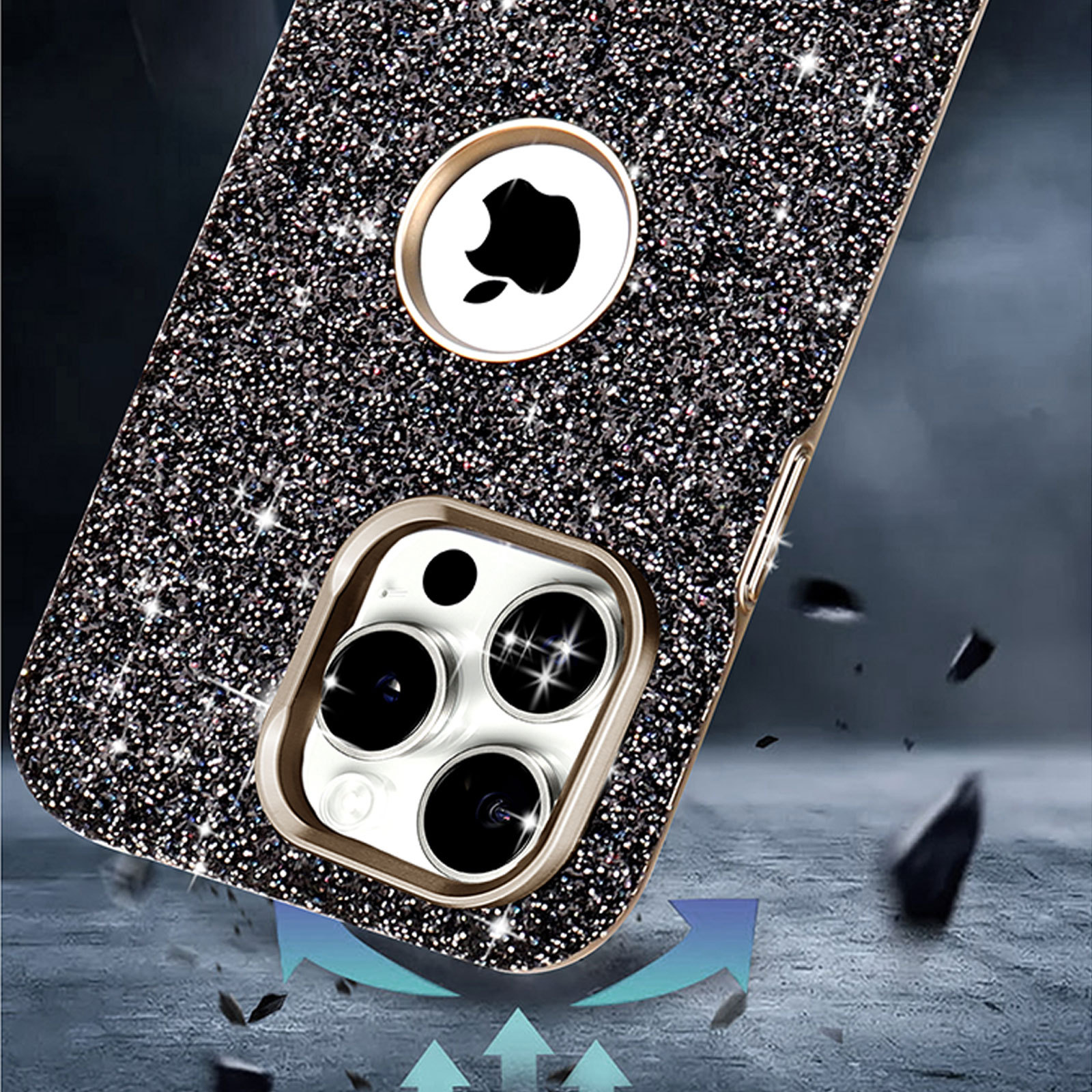 Ốp lưng iPhone 16 Pro Max từ tính chống rơi, viền dày bảo vệ toàn diện, thiết kế sang trọng hồng long lanh — Nhãn lộn lấp lánh màu đen có tích hợp hút từ tính, Nhãn lộ màu xám lấp lánh có tích hợp hút từ tính, Nhãn lộ màu xanh lấp lánh với lực hút từ tính tích hợp, Nhãn lộ màu đỏ lấp lánh với lực hút từ tính tích hợp