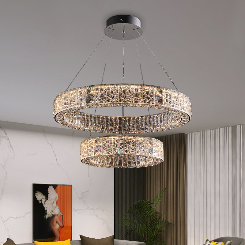 New Modern Simple Light Luxury Crystal Chandelier Living Room Dining Room High-value LED Lighting High-end Luxury Bedroom Lamp