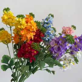 新款3头油菜花仿真花 婚庆家居装饰路引花排假花绢花薰衣草风信子