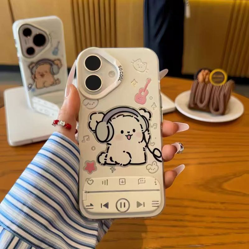 Apple 13 携帯電話ケース iPhone15/16Promax Huawei pura70 携帯電話ケースに適したミュージカル子犬|undefined