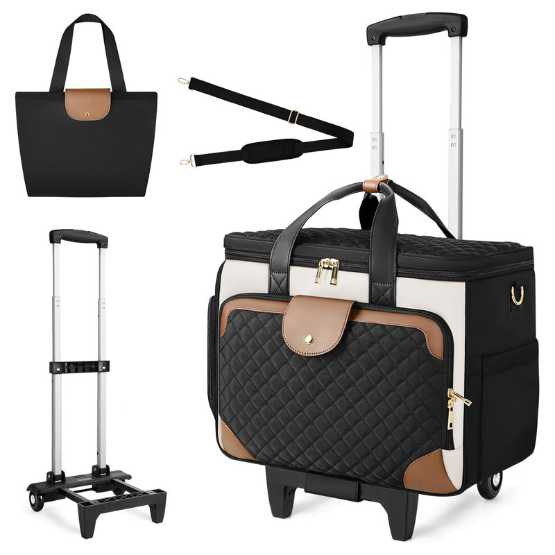 Cross-border detachable trolley computer bag with laptop compartment, teacher handbag, business briefcase, customizable Cross-border detachable trolley computer bag with laptop compartment, teacher handbag, business briefcase, customizable