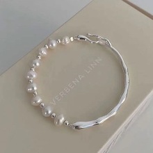 小众设计感不规则巴洛克珍珠手链女复古个性简约百搭气质时尚手镯