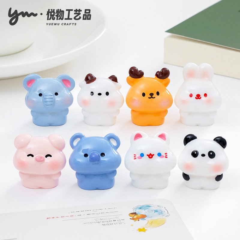 可爱豆丁小猪小兔动物公仔萌粒 diy装饰品配件迷你车载桌面小摆件|undefined