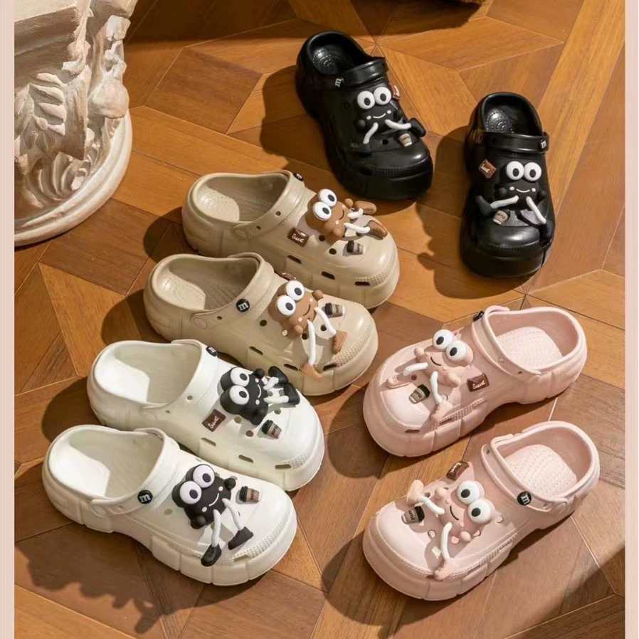 Новые туфли с толстой подошвой eva дырки женские наружные носки летом милые дикие увеличенные нескользящие пляжные дыры Баотоу оптом