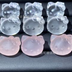 天然水晶キティ猫ヘッドペンダントハンドブレスレットハローキティヘッド彫刻 diy ブレスレットアクセサリーファッショナブルで絶妙で新鮮