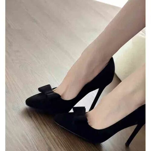 Elegant and Charming Butterfly Bow Pointed-Toe High Heels, Fashionable Low-Top Commuting Shoes that are Comfortable and Not Tiring, Fine Heel Single Shoes, Autumn New Arrival