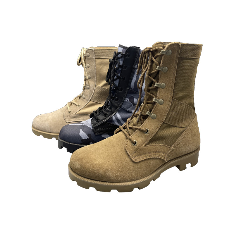 Botas tácticas transpirables de gran tamaño transfronterizas, senderismo al aire libre, botas de combate de entrenamiento resistentes al desgaste, botas militares altas de verano para hombres al por mayor